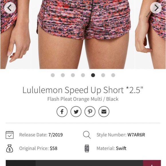 LIKE NEW Lululemon Speed Up Short *2.5” Size 10 In Flash Pleat Orange - Picture 9 of 9